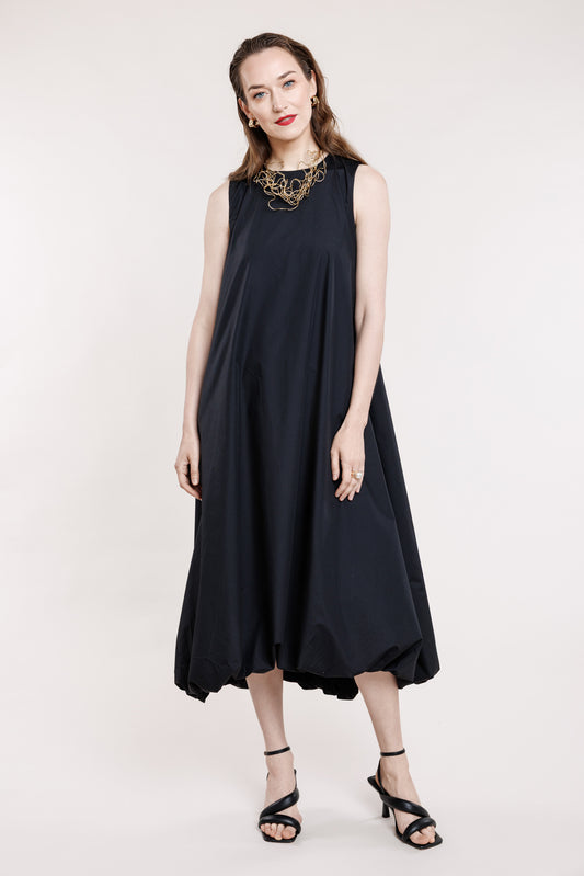 Black cotton bubble dress