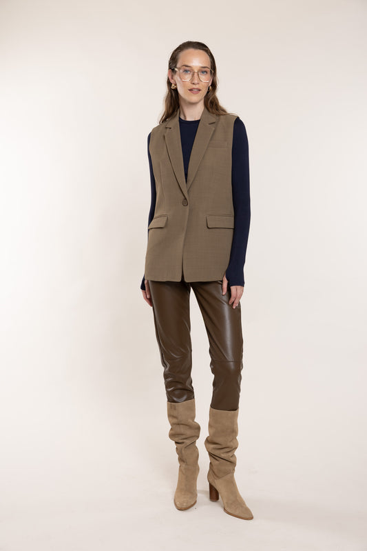 Olive-colored leggings