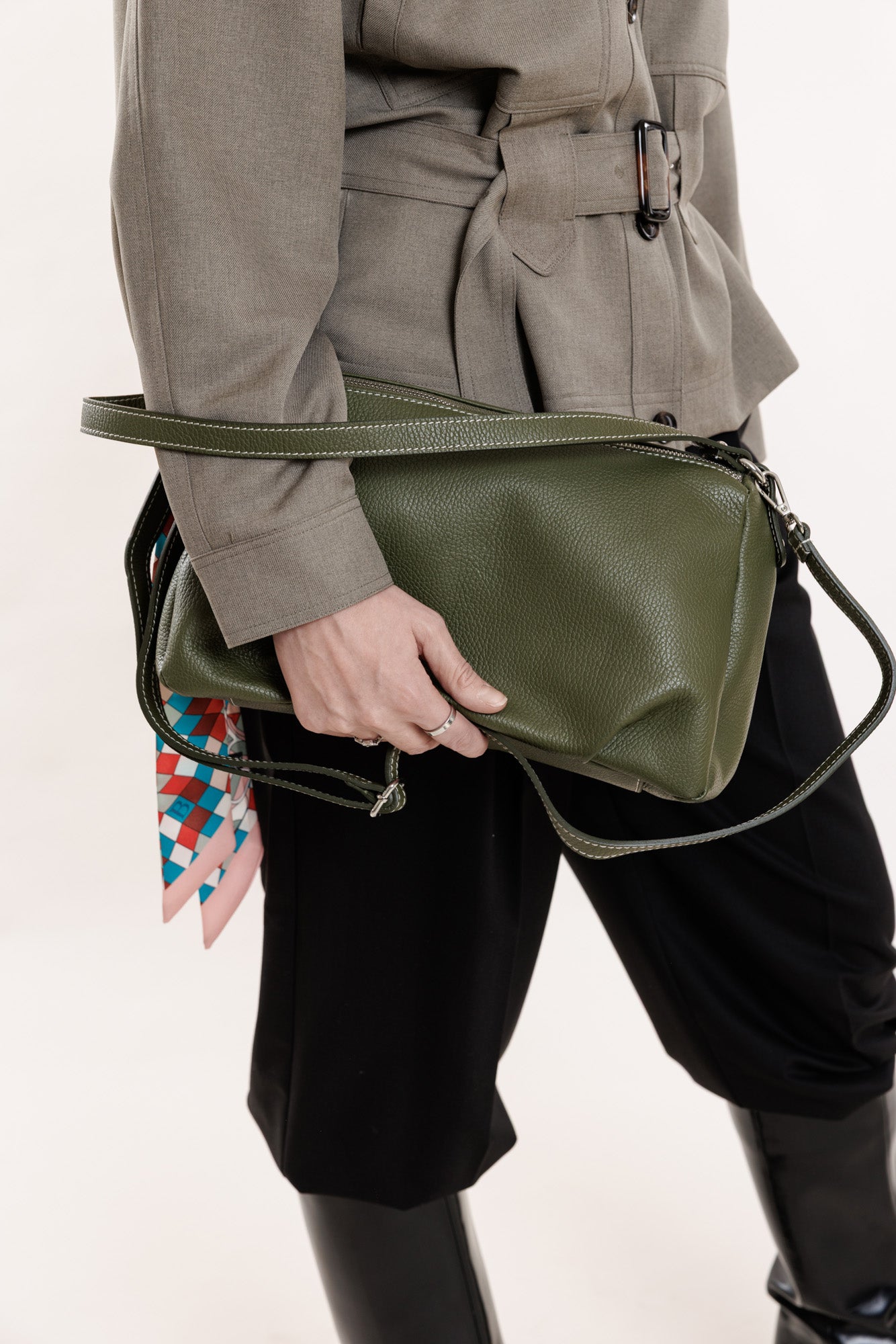 Green bag with two straps