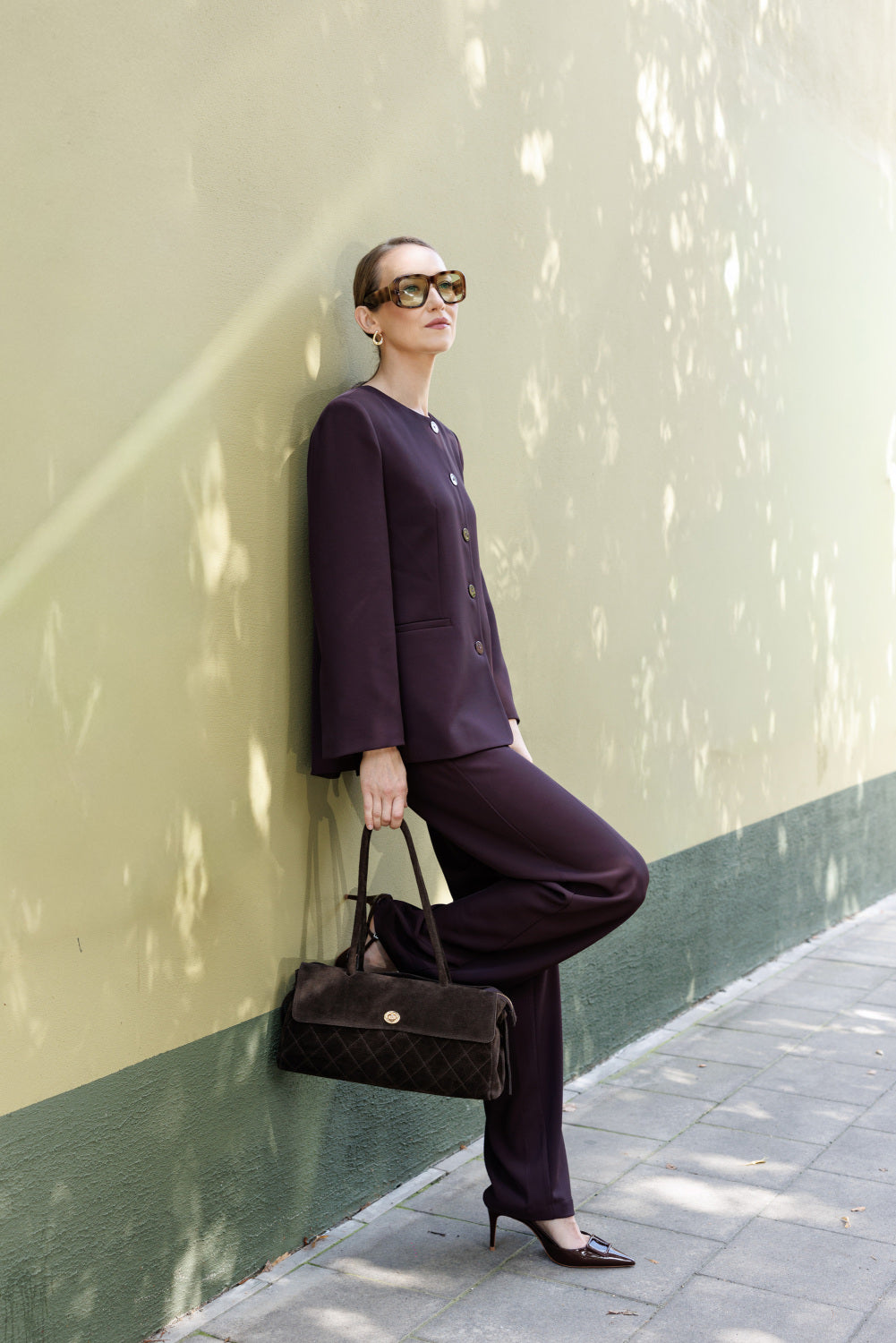 Brown suede bag