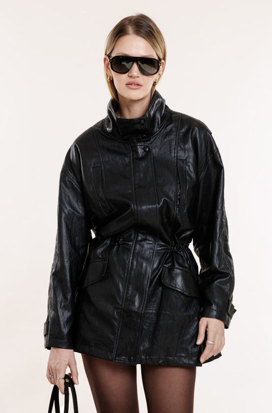 Melna eko ādas jaka