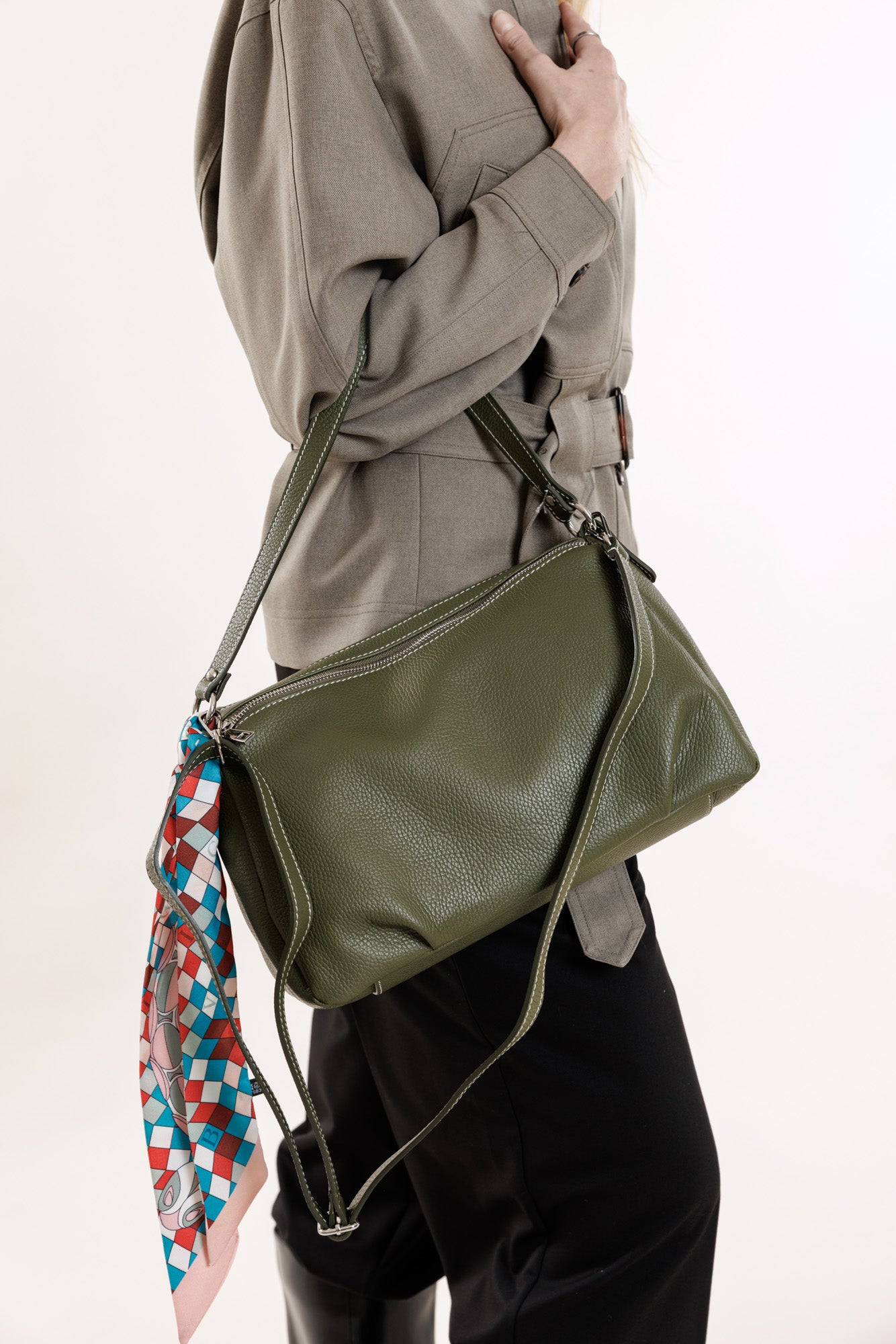 Green bag with two straps